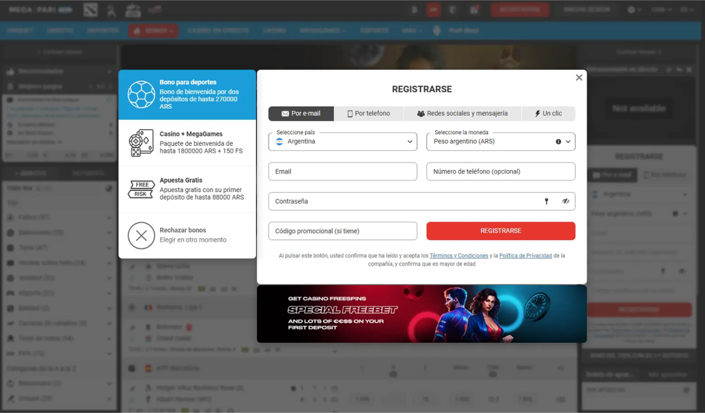 Mega Pari Registro